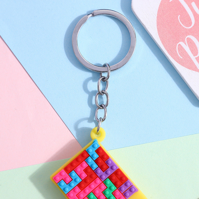 Consola de juego Tetris de llavero de PVC de 20pcs al por mayor